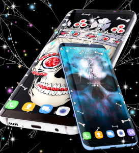 اسکرین شات 7 برنامه Skull live wallpaper