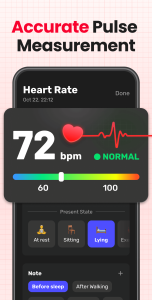 اسکرین شات 2 برنامه Heart Rate: Blood Pressure App