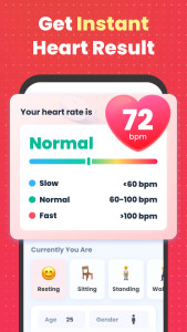 اسکرین شات 2 برنامه Heart Rate: Heart Rate Monitor