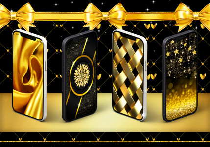 اسکرین شات برنامه Black gold live wallpaper 1