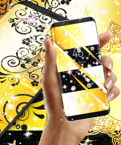 اسکرین شات 6 برنامه Black gold live wallpaper