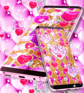 اسکرین شات برنامه Golden diamond heart wallpaper 7