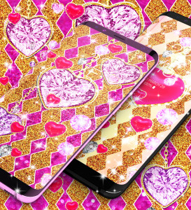 اسکرین شات 8 برنامه Golden diamond heart wallpaper