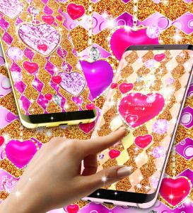 اسکرین شات 5 برنامه Golden diamond heart wallpaper