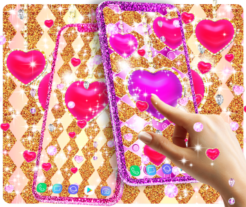 اسکرین شات 3 برنامه Golden diamond heart wallpaper