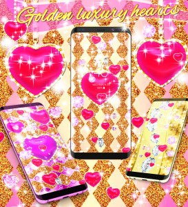 اسکرین شات 4 برنامه Golden diamond heart wallpaper
