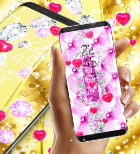 اسکرین شات 6 برنامه Golden diamond heart wallpaper