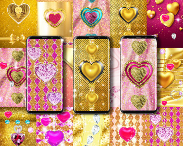 اسکرین شات برنامه Golden diamond heart wallpaper 2