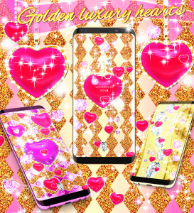اسکرین شات برنامه Golden diamond heart wallpaper 4