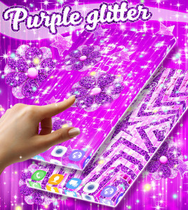 اسکرین شات برنامه Purple glitter live wallpaper 1