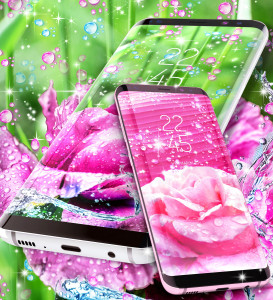 اسکرین شات 6 برنامه Rose pink water drop wallpaper