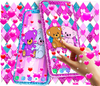 اسکرین شات 2 برنامه Teddy bear live wallpaper