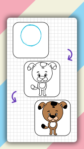 اسکرین شات 6 برنامه How to draw cute animals step