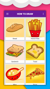 اسکرین شات 3 برنامه How to draw cute food by steps