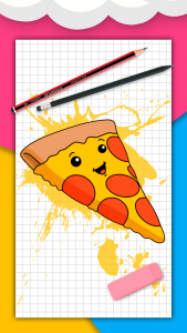 اسکرین شات 1 برنامه How to draw cute food by steps