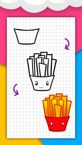 اسکرین شات 6 برنامه How to draw cute food by steps