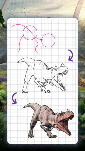 اسکرین شات برنامه How to draw dinosaurs by steps 6