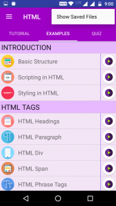 اسکرین شات برنامه HTML TUTORIAL : GUIDE FOR  LEARNING HTML 3