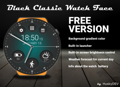 اسکرین شات برنامه Black Classic Watch Face 1