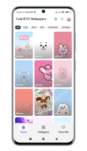 اسکرین شات 1 برنامه Cute BT21 Wallpaper 4K