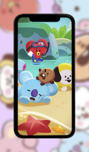 اسکرین شات 2 برنامه Cute BT21 Wallpaper Full HD