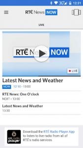 اسکرین شات برنامه RTÉ News Now 3