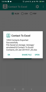 اسکرین شات برنامه Contact To Excel 3