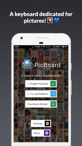 اسکرین شات برنامه PicBoard | Image Search Keyboard | With Stickers! 1