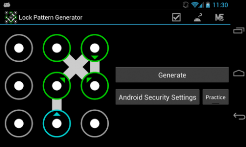 اسکرین شات برنامه Lock Pattern Generator 2