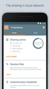 اسکرین شات برنامه Pocketshare: File Transfer NAS 1