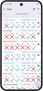 اسکرین شات 2 برنامه Goal & Habit Tracker Calendar