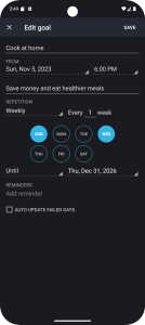 اسکرین شات 5 برنامه Goal & Habit Tracker Calendar