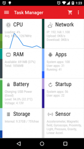 اسکرین شات برنامه Task Manager: monitor CPU, RAM, and battery 1