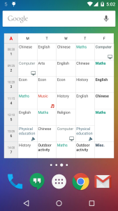 اسکرین شات 1 برنامه Timetable (Widget)