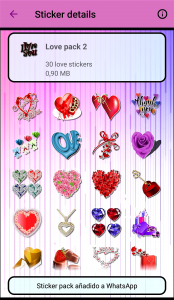 اسکرین شات برنامه WASticker Love Stickers 4