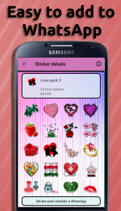 اسکرین شات برنامه WASticker Love Stickers 3