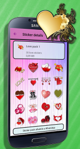 اسکرین شات برنامه WASticker Love Stickers 2