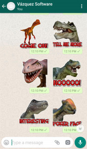 اسکرین شات برنامه WASticker Dinosaurs 5