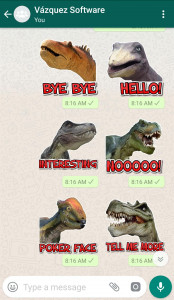 اسکرین شات برنامه WASticker Dinosaurs 6