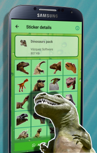 اسکرین شات برنامه WASticker Dinosaurs 1