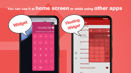 اسکرین شات برنامه Calculator - Floating Widget 2