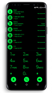 اسکرین شات برنامه Dialer Theme Black Green drupe 1