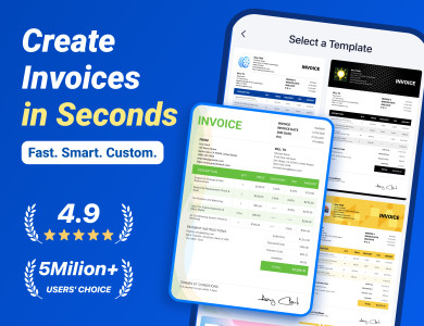 اسکرین شات 1 برنامه Invoice Maker - InvoiceBase