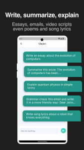 اسکرین شات برنامه Cleverr - AI Assistant Chatbot 2
