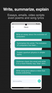 اسکرین شات برنامه Clever - AI Assistant Chatbot 2