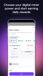 اسکرین شات 2 برنامه GoMining - Coin Mining App