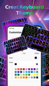 اسکرین شات 2 برنامه LED Neon Keyboard Theme Maker