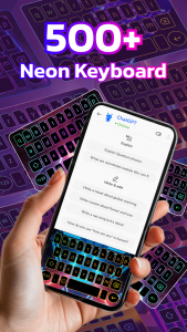 اسکرین شات 1 برنامه LED Neon Keyboard Theme Maker