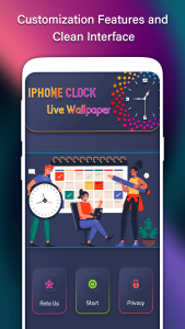 اسکرین شات برنامه iPhone Clock Live Wallpaper 3