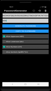 اسکرین شات برنامه تولید کننده رمز عبور 3